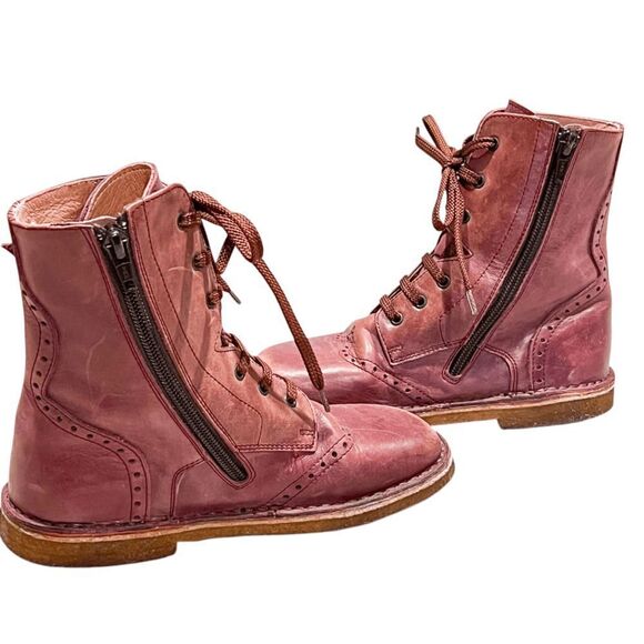 Pepe Peter Italian Leather Side-zip Ankle Moto Vintage Boots Size 32 US 13 - Picture 3 of 8